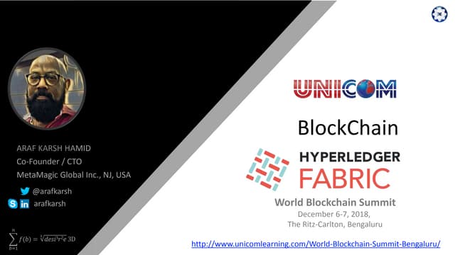 Blockchain Intro to Hyperledger Fabric 