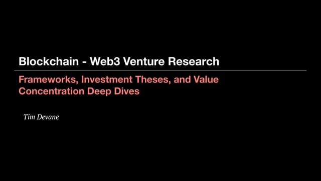 Web3 - Blockchain Venture Research