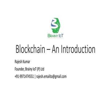 Introduction of Blockchain @ Airtel Payment Bank