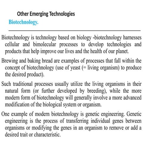 Selected topic in computer science Blockchain and other technology