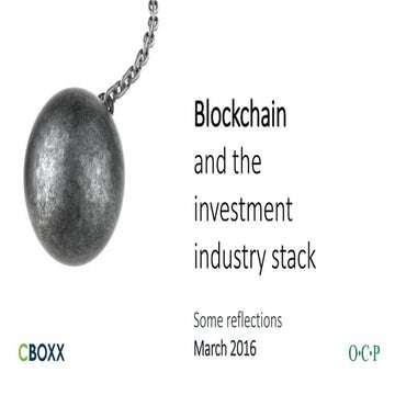 Blockchain and the investment industry stack