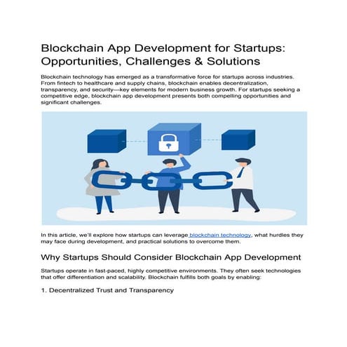 Blockchain App Development for Startups_ Opportunities, Challenges & Solution...