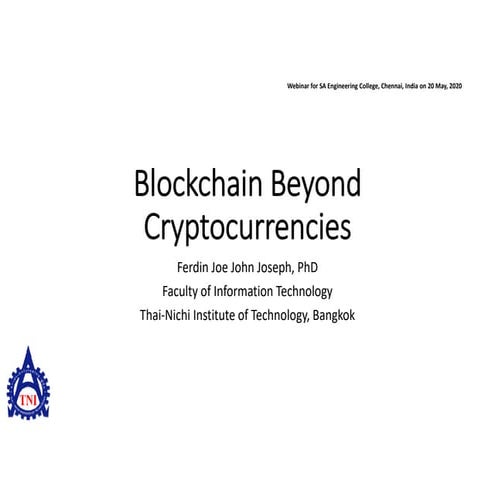 Webinar: Blockchain Beyond Cryptocurrencies | PDF