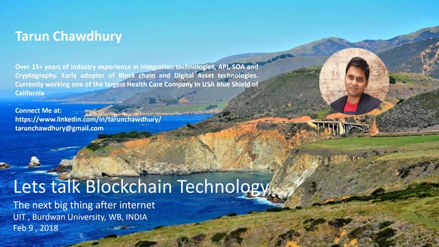 Talk on Blockchain in Burdwan Engineering College India