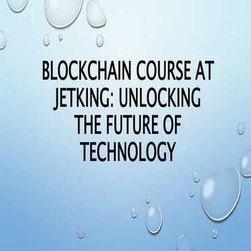 Blockchain Course at Jetking: Unlocking the Future of Technology