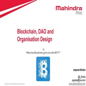 Blockchain, DAO, Holacracy and HR Organsiation Design