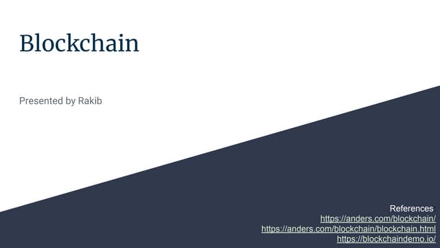 Blockchain - a basic overview