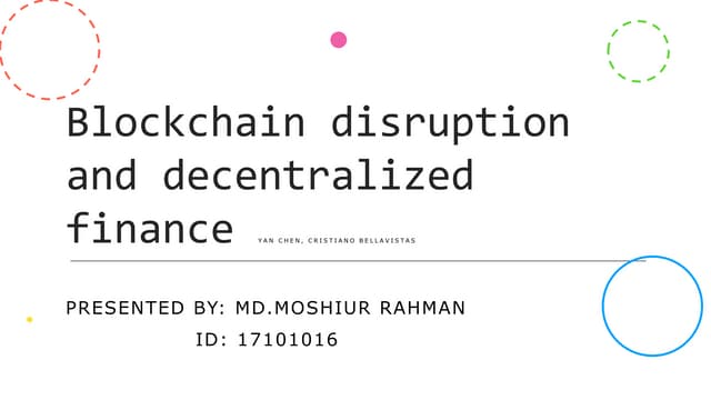 Blockchain finance decentralized