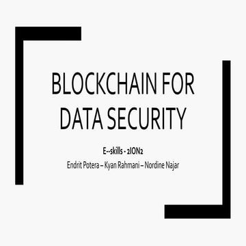 Blockchain for data security