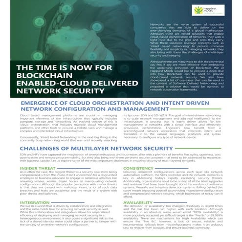 BlockChain Enabled-Cloud Delivered For Network Secuirty