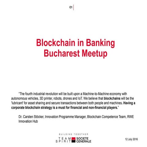Blockchain in banking   bucharest meetup