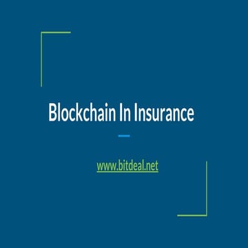 Blockchain in insurance
