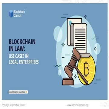 Blockchain In Law  Use Cases In Legal Enterprises