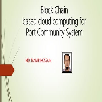 Block-Chain technology to boost Port Community System