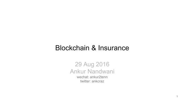 Blockchain & Insurance