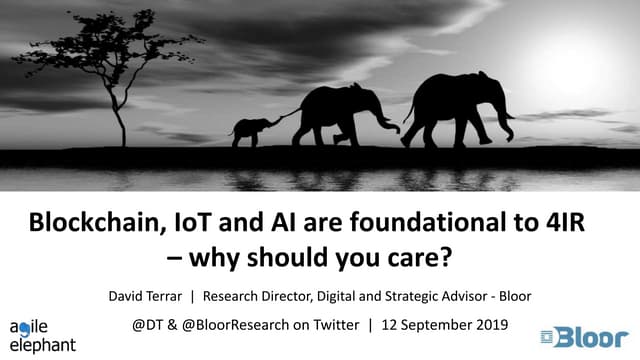 Blockchain, IoT and AI are foundational to the Fourth Industrial Revolution -...