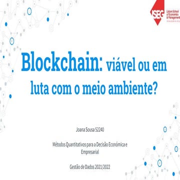 Blockchain: viável ou em luta com o meio ambiente?