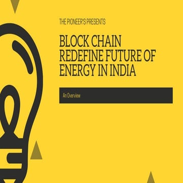 Block chain redefine energy future in india
