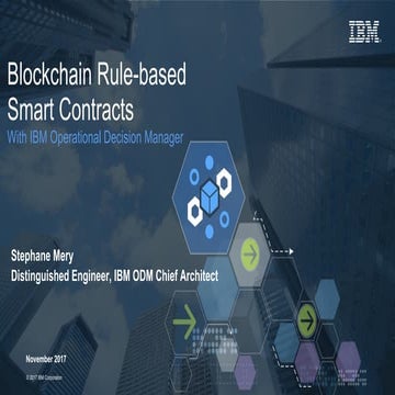 IBM Bluemix Nice Meetup - 20171120 - Smart Contracts