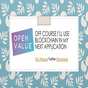 Blockchain talk isense 30-5-2018 