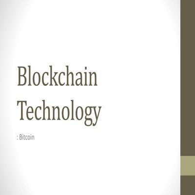 Blockchain technology
