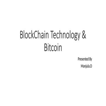 BlockChain Technology Bitcoin technology