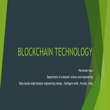 Ppt on blockchain technology | PPTX