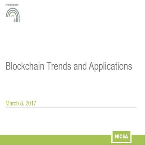 Blockchain Trends and Applications
