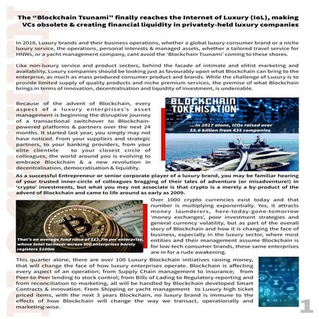 Blockchain tsunami hits the Internet of Luxury (IoL)