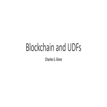 Blockchain and UDFs