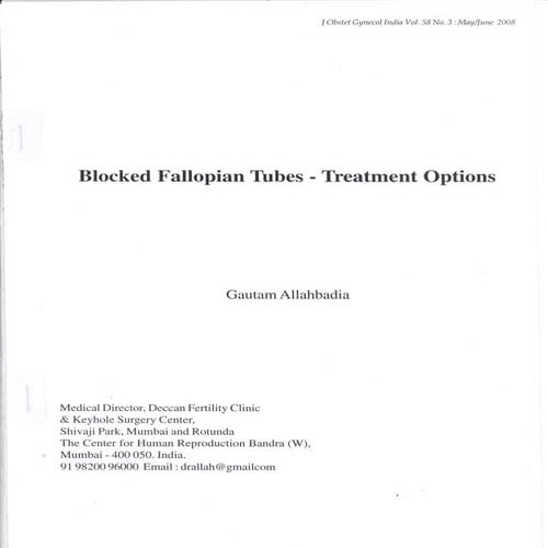 Blocked fallopian tubes   treatment options