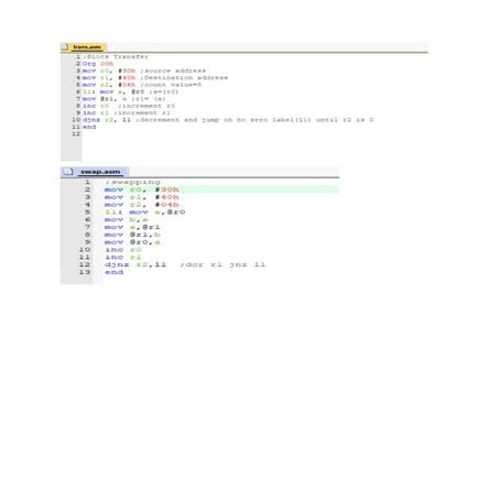 8051 programming for Block transfer of 8 bit numbers | DOCX