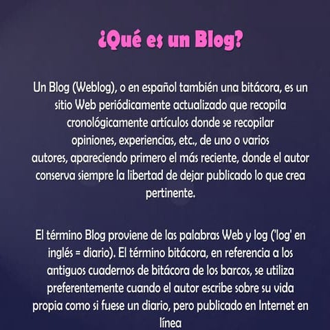 Que Es Un Blog | PPT