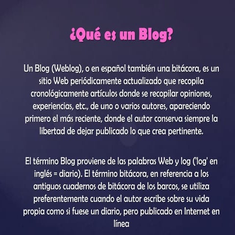 Que Es Un Blog | PPT