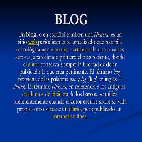 Estructura de un blog | DOCX
