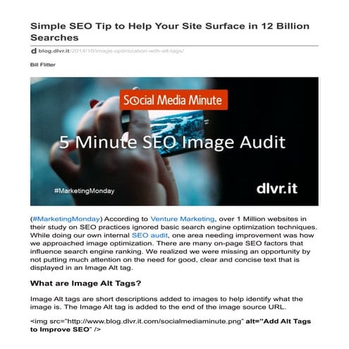 Simple SEO Tip to Help Your Site Surface in 12 Billion Searches