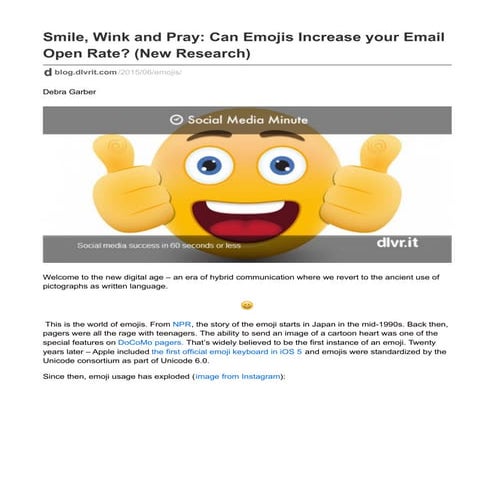 Smile, Wink and Pray: Can Emojis Increase your Email Open Rate? (New Research)