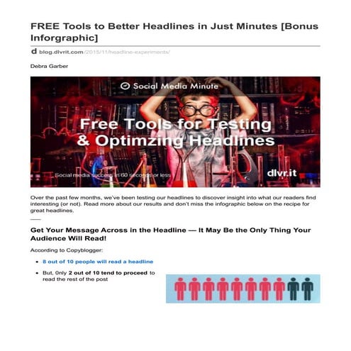 FREE Tools to Better Headlines in Just Minutes [Bonus Infographic]
