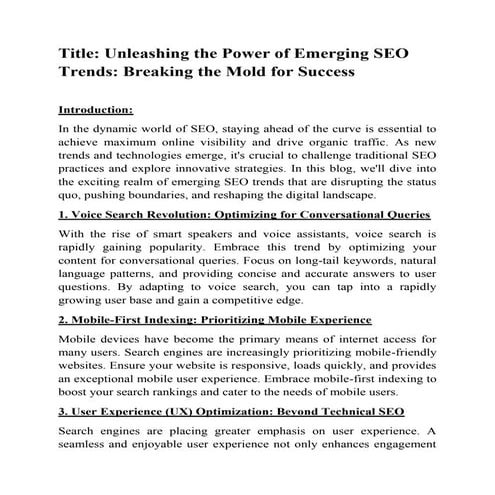 How SEO Services Can Transform Your Marketing Strategy in 2025? | PDF