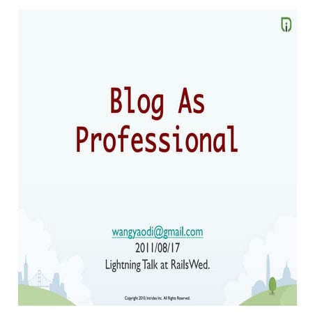 Build Blog As a Professional