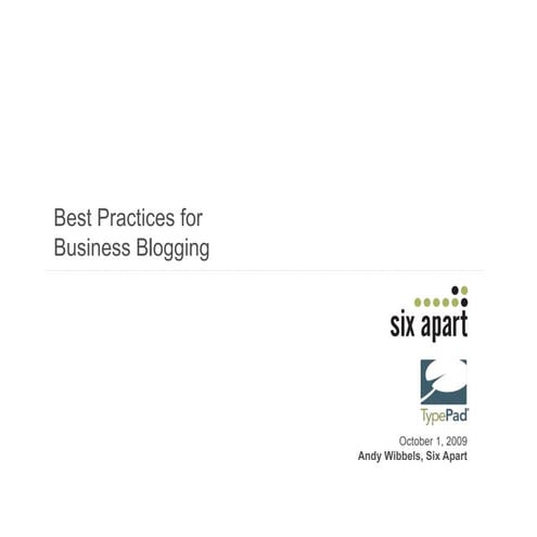 Best Practices for Business Blogging