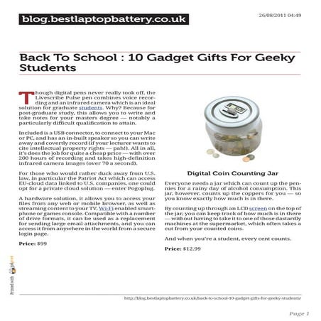 Blog.bestlaptopbattery.co.uk-Back To School : 10 Gadget Gifts For Geeky Students