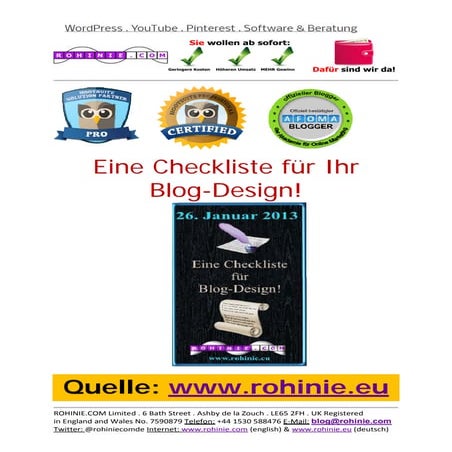 Ihre Blog-Design-Checkliste ist hier!