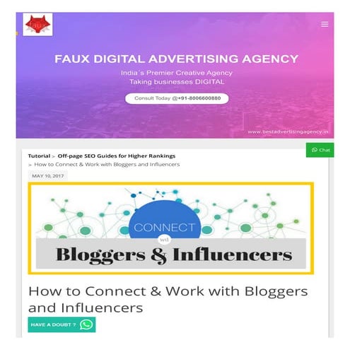 How to connect and work with Bloggers and Influencers?