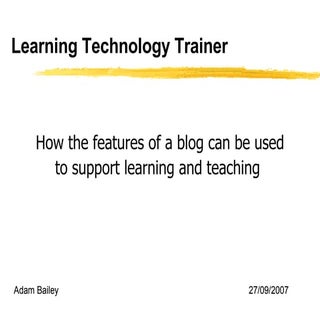 Blog features supporting learning a...