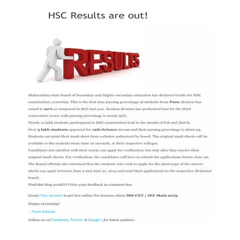 HSC results are out !