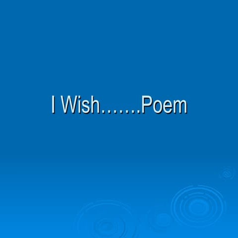 Blog i wish poems powerpoint grade 7