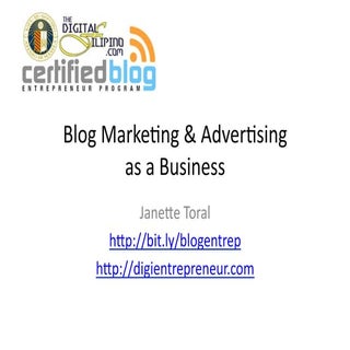 Blog Marketing and Advertising as a...
