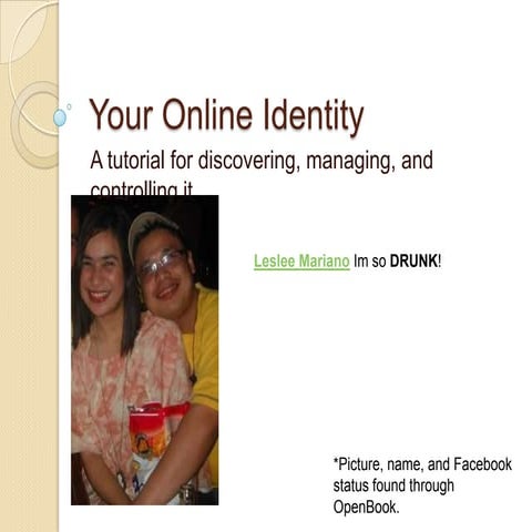 Online identity tutorial