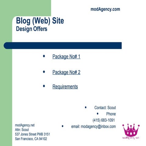 Blog Site Offer Mod Agency